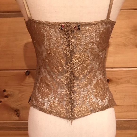 Sparkly Gold Lace Tank- Size M - Picture 5 of 6